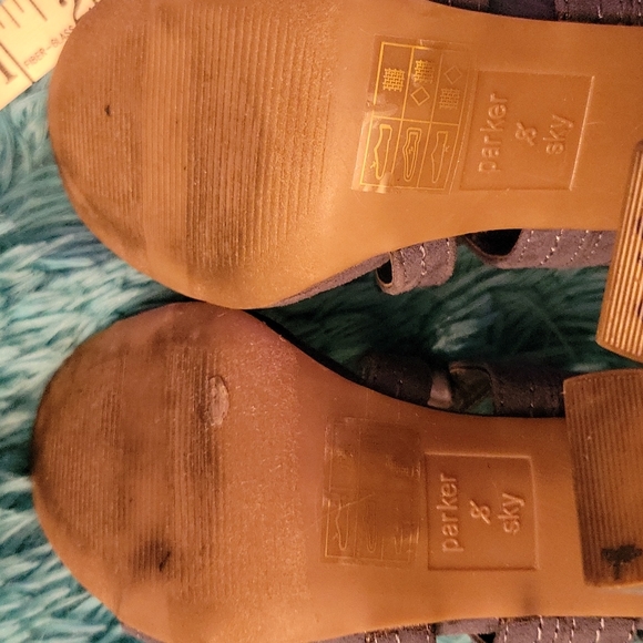 Parker Sky Blue Lace Up Block Heels Size 6 - Picture 9 of 10